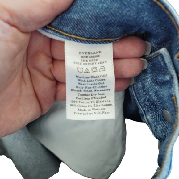 Everlane Womens The High Rise Skinny Jeans Size 24 Ankle - Picture 7 of 8